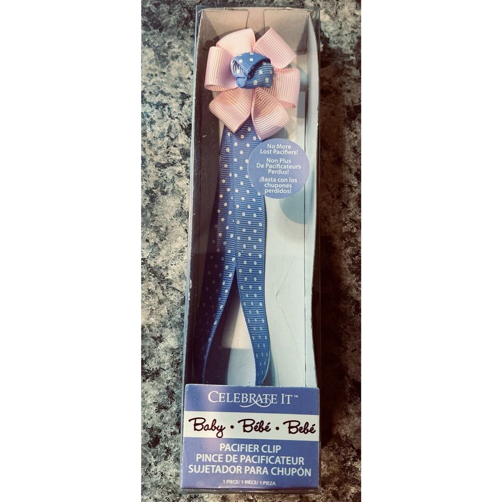 Horizon Pacifier Holder Clip Floral Flower Purple Pink Shower Gift Baby New